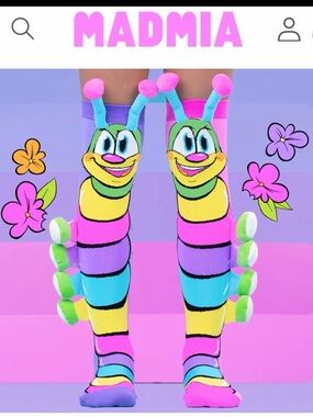 Madmia Kids Colorful Caterpillar Knee-High Socks - Pink, Blue, Yellow, Green